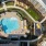 aerial view of the outdoor pool and community spaces at the Aventon Nora apartment community in Raleigh, NC